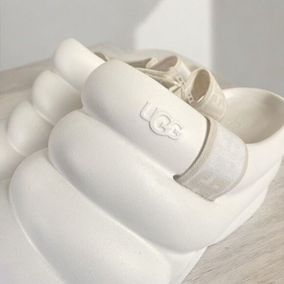 NWT UGG Aww Yeah Eva Platform Slide Sandals Bright White Size 8 - Picture 7 of 11